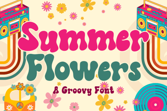 Summer Flowers: The Retro Groovy Font for Scroll-Stopping Visuals